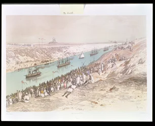 La Procesión de Inauguración del Canal de Suez en El-Guisr en 1865, de 